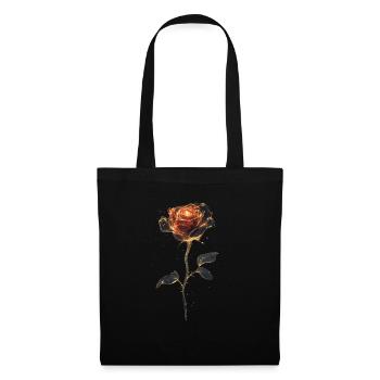 Rote Rose - Stoffbeutel - Schwarz - Vorne