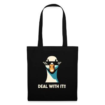 Deal With It Gans Humor - Stoffbeutel - Schwarz - Vorne