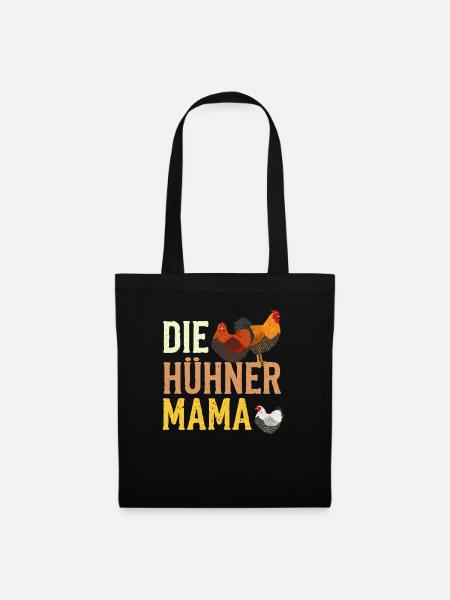 Hühner Mama Muttertag Mutterschaft Elternteil - Stoffbeutel - Schwarz