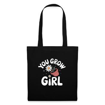 You Grow Girl Flower Lover Design - Tote Bag - black - Front