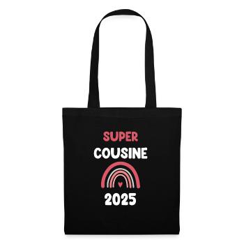 2025 Cousine Super Schwangerschaft Werbung - Stoffbeutel - Schwarz - Vorne