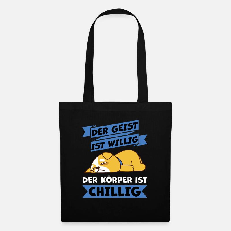 körper chillig haha ich piss mich - Stoffbeutel - Schwarz