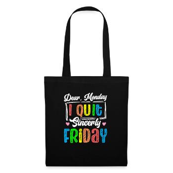 Happy Friday Fri Yay Teacher School Meme - Tote Bag - black - Front