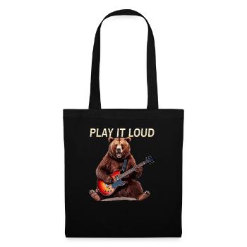 BÄR ROCKGITARRE PLAY GUITAR - Stoffbeutel - Schwarz - Vorne