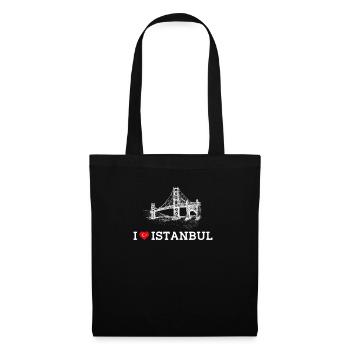 Ich liebe Istanbul Coole Golden Gate Brücke Herz Flagge - Stoffbeutel - Schwarz - Vorne