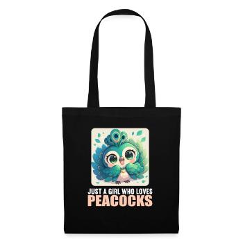 Paons Paon - Sac en tissu - noir - Devant