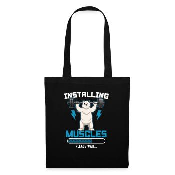 Installing Muscles Please Wait Fitness - Stoffbeutel - Schwarz - Vorne
