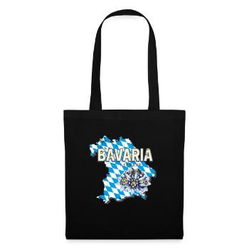 Bavière Allemagne Carte Edelweiss Souvenir - Sac en tissu - noir - Devant