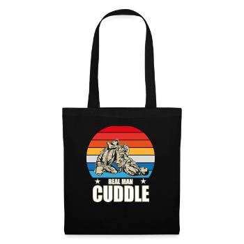 Real Man Cuddle / JiuJitsu Tshirt/Hoodie - Stoffbeutel - Schwarz - Vorne