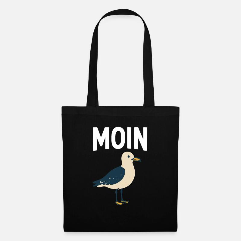 Moin Möwe - Stoffbeutel - Schwarz