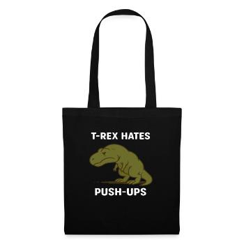 T Rex hates push ups - Stoffbeutel - Schwarz - Vorne
