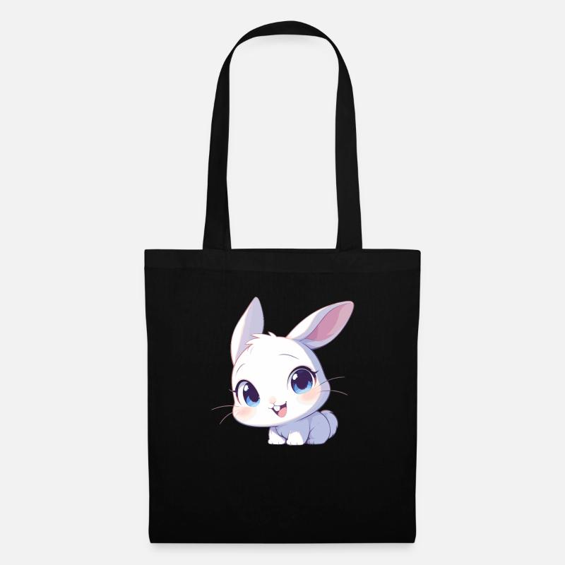 Hasen Hase - Stoffbeutel - Schwarz