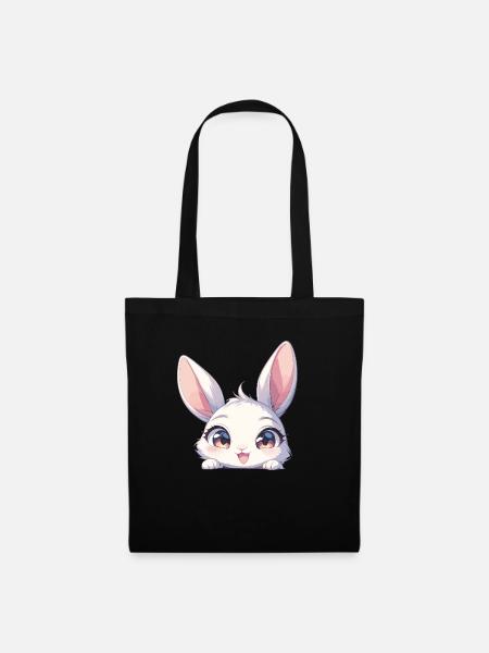 Hasen Hase - Stoffbeutel - Schwarz