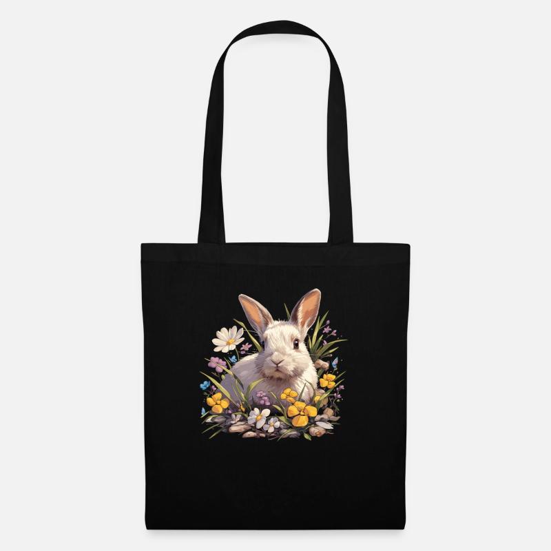 Hasen Hase - Stoffbeutel - Schwarz