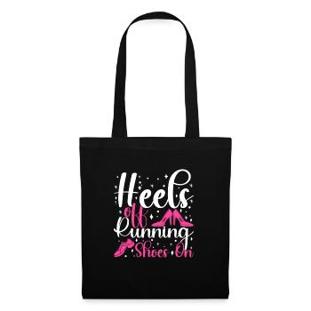 Talons de course des chaussures de course sur un marathonien - Sac en tissu - noir - Devant