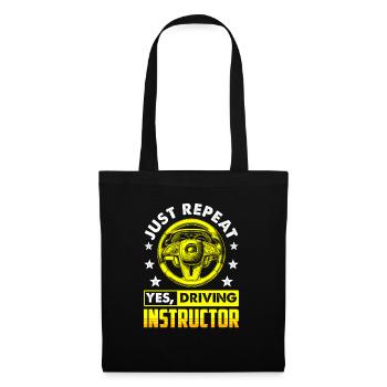 Instructeur de conduite en auto-école - Sac en tissu - noir - Devant