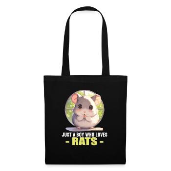 Ratten Ratte - Stoffbeutel - Schwarz - Vorne