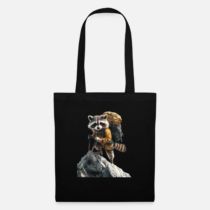 Waschbär - Stoffbeutel - Schwarz