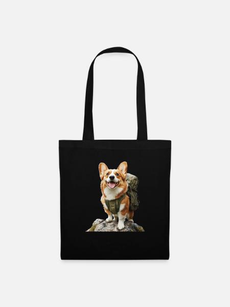 Corgi - Stoffbeutel - Schwarz