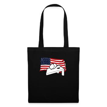 Cornhole Spieler Amerikanische Flagge - Stoffbeutel - Schwarz - Vorne