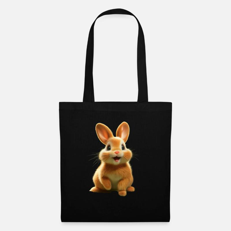 Osterhase - Stoffbeutel - Schwarz