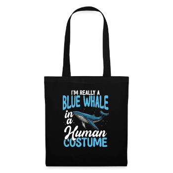Blue whale in human costume funny - Tote Bag - black - Front