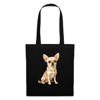 Chihuahua - Stoffbeutel - Schwarz - Vorne