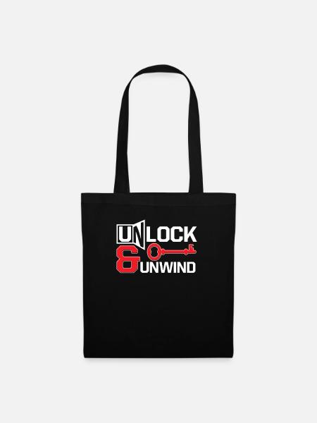 Escape Room Unlock & Unwind - Stoffbeutel - Schwarz