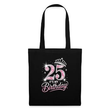 25th Birthday Crown Glitter - Tote Bag - black - Front