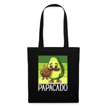 Papacado Avocado Papa Vatertag Vater Vaterschaft - Stoffbeutel - Schwarz - Vorne