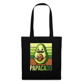 Papacado Avocado Papa Vatertag Vater Vaterschaft - Stoffbeutel - Schwarz - Vorne