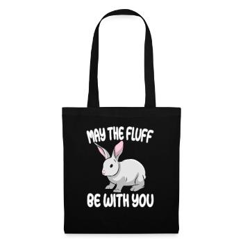 May the Fluf be with you - Kaninchen Hase Hasen - Stoffbeutel - Schwarz - Vorne