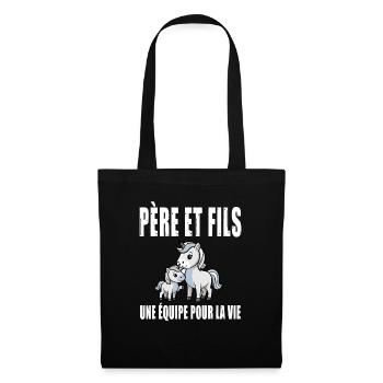 Father and Son Daddy Unicorn Father's Day - Tote Bag - black - Front