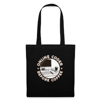 Online Coder Before Coffee Developer Coffee Lover - Tote Bag - black - Front