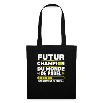 Joueur de padel amateur de padel cadeau padeliste - Sac en tissu - noir - Devant