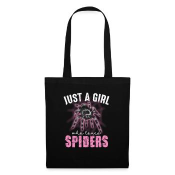 Just A Girl Who Loves Spiders Design - Stoffbeutel - Schwarz - Vorne