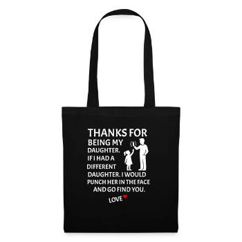 Merci d’être ma fille, père-fille - Sac en tissu - noir - Devant