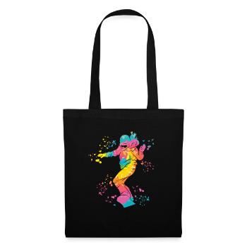 Snowboarder Snowboarding Snowboard - Sac en tissu - noir - Devant