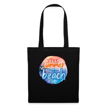 Hello Summer Beach - Stoffbeutel - Schwarz - Vorne