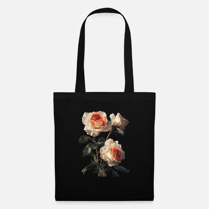 Rose - Stoffbeutel - Schwarz