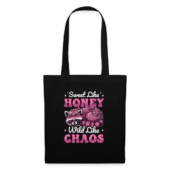 Drôle mignon raton laveur sauvage Mème - Sac en tissu - noir - Devant