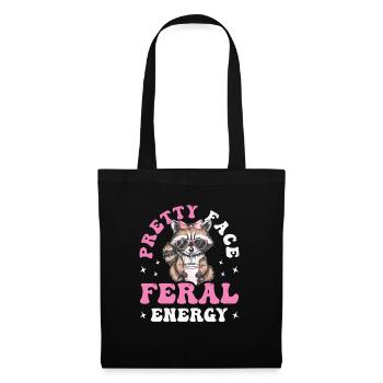 Drôle mignon raton laveur sauvage Mème - Sac en tissu - noir - Devant