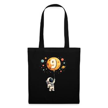 Mignon astronaute 9e anniversaire garçon espace - Sac en tissu - noir - Devant