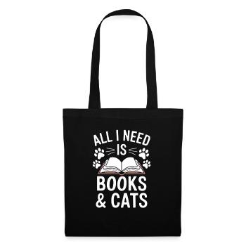 Book Reading Cat Design Kitten Saying - Tote Bag - black - Front