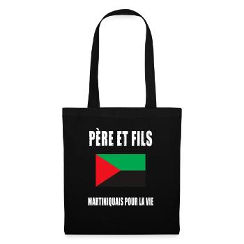 père et fils martiniquais martinique papa - Sac en tissu - noir - Devant
