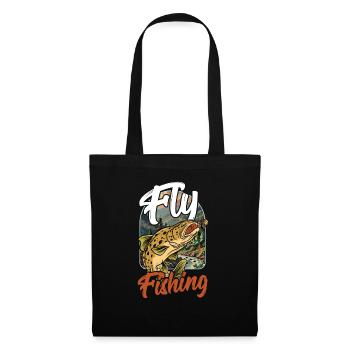 Truite Pêche à la mouche Nature Faune Pêcheur - Sac en tissu - noir - Devant
