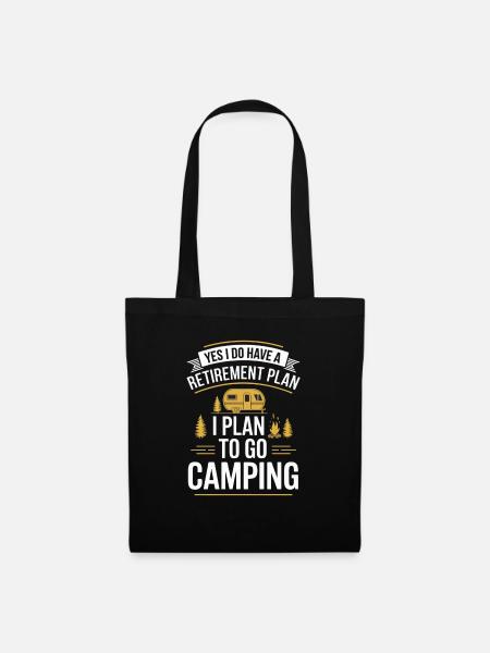 Mein Rentenplan: Campingurlaub - Stoffbeutel - Schwarz