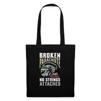 Broken Parachute No Strings Attached Abenteuer - Stoffbeutel - Schwarz - Vorne