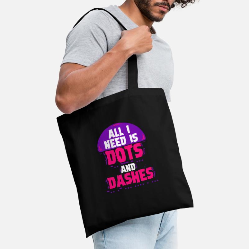 Morsecode Morse Code Points et tirets Sac en tissu