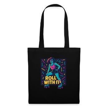 Roll With It - Retro Roller Skater - Tote Bag - black - Front